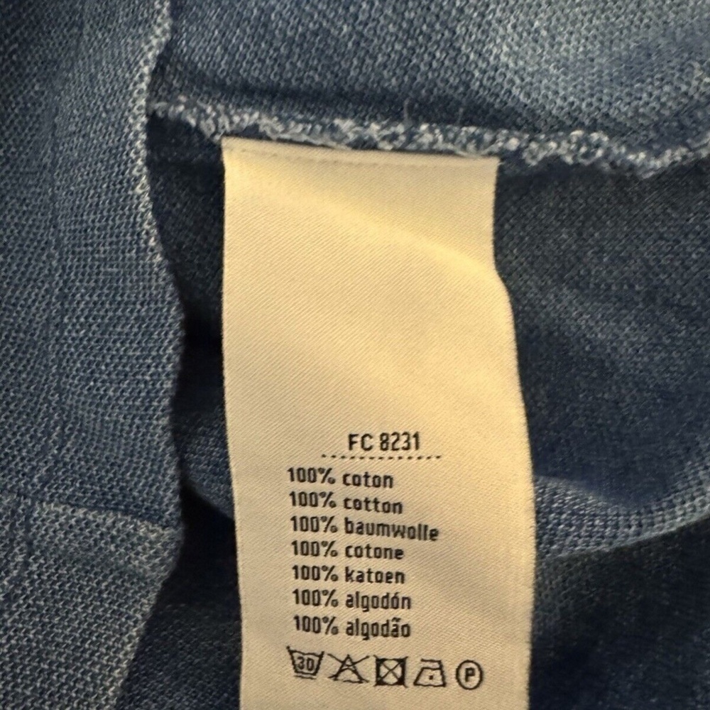 Lacoste Women's Size 36 Solid Blue Short Sleeve Denim Polo - EUC - Picture 5 of 6